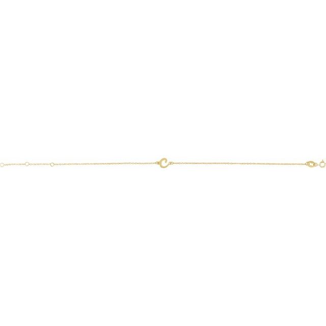 14K Yellow Initial C 6 1/2-7 1/2' Bracelet