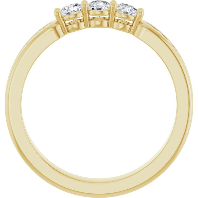 14k Yellow 3/8 Ctw Lab-grown Diamond Anniversary Band
