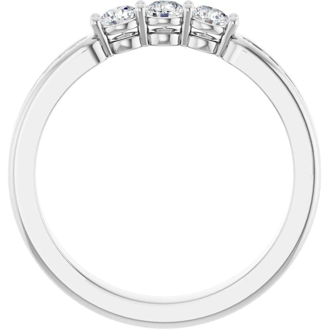 14k White 3/8 Ctw Lab-grown Diamond Anniversary Band