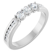 14k White 3/8 Ctw Lab-grown Diamond Anniversary Band