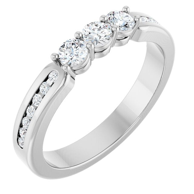 14k White 3/8 Ctw Lab-grown Diamond Anniversary Band