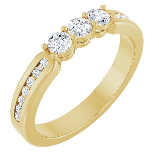 14k Yellow 3/8 Ctw Lab-grown Diamond Anniversary Band