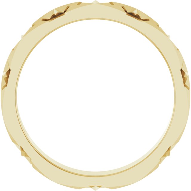 14K Yellow 3.5 mm Art Deco Patterned Band Size 7