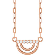 14K Rose .05 CTW Natural Diamond Arch 18' Necklace