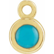 14k Yellow Natural Turquoise Dangle