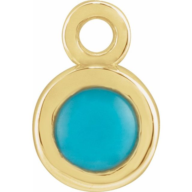 14k Yellow Natural Turquoise Dangle