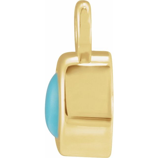14k Yellow Natural Turquoise Dangle