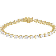 14K Yellow 6 1/2 CTW Lab-Grown Diamond Line 7' Bracelet
