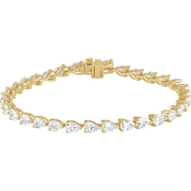 14K Yellow 6 1/2 CTW Lab-Grown Diamond Line 7' Bracelet