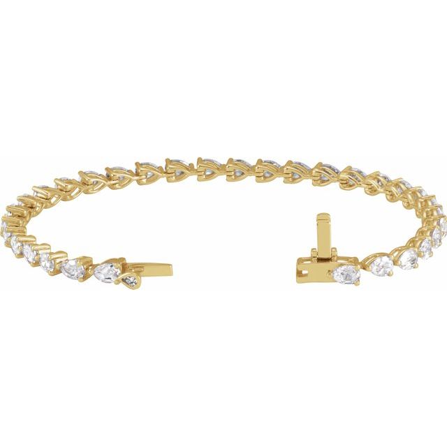 14K Yellow 6 1/2 CTW Lab-Grown Diamond Line 7' Bracelet