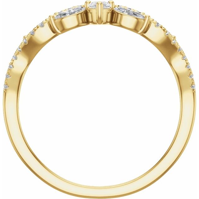 14K Yellow 1/2 CTW Lab-Grown Diamond Contour Band