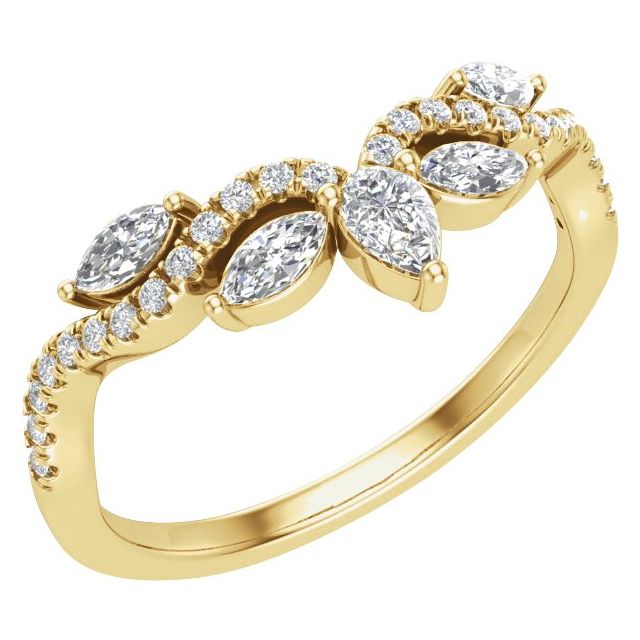 14K Yellow 1/2 CTW Lab-Grown Diamond Contour Band