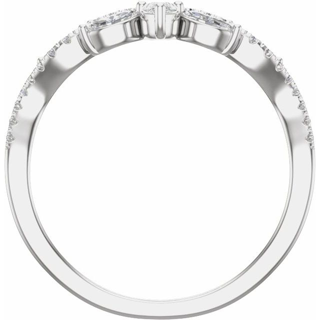 14k White 1/2 Ctw Lab-grown Diamond Contour Band