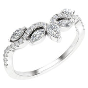 14k White 1/2 Ctw Lab-grown Diamond Contour Band