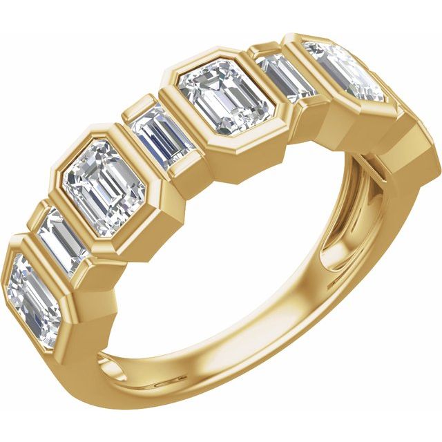14k Yellow 1 1/2 Ctw Lab-grown Diamond Anniversary Band