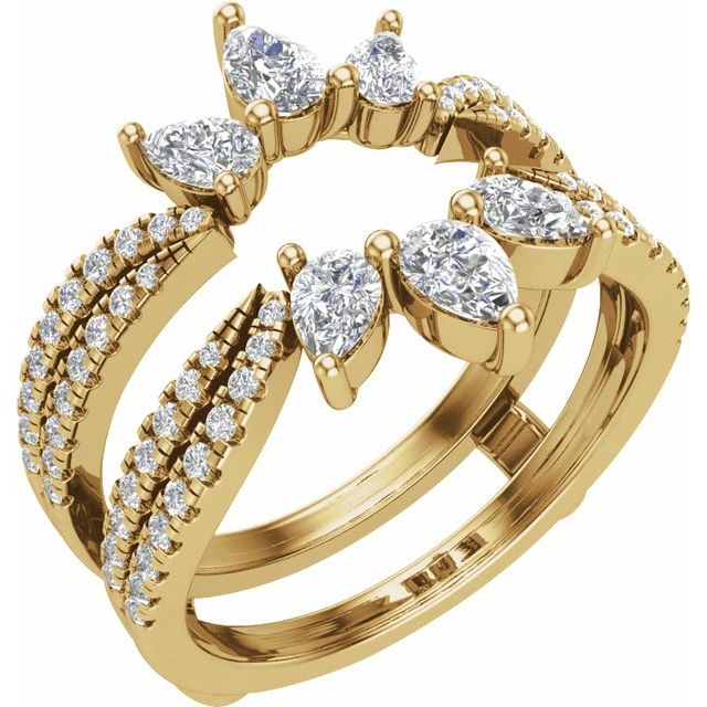 14K Yellow 1 1/8 CTW Lab-Grown Diamond Ring Guard