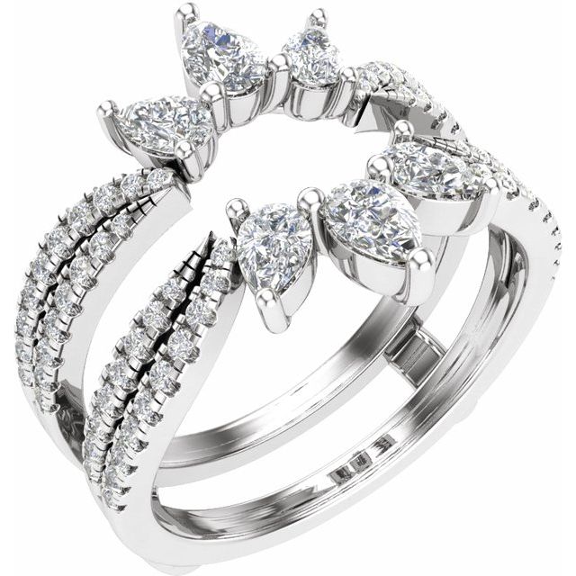 14K White 1 1/8 CTW Lab-Grown Diamond Ring Guard