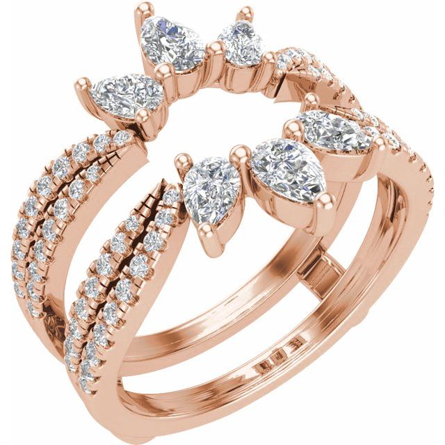 14k Rose 1 1/8 Ctw Lab-grown Diamond Ring Guard