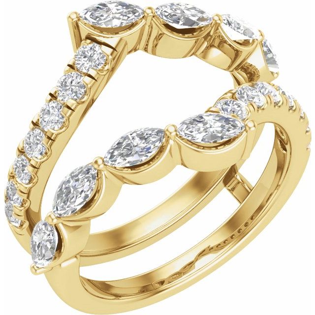 14K Yellow 1 1/2 CTW Lab-Grown Diamond Ring Guard