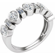 14k White 1 1/4 Ctw Lab-grown Diamond Anniversary Band