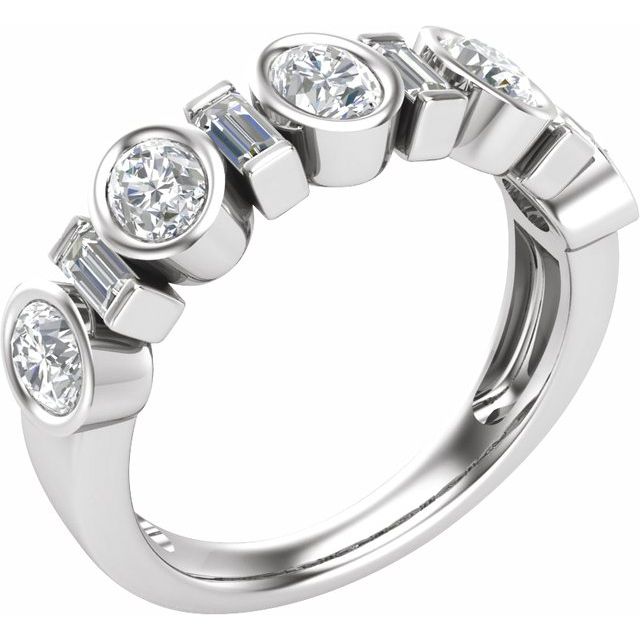 14k White 1 1/4 Ctw Lab-grown Diamond Anniversary Band