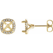14K Yellow 4.5x4.5 mm Square 1/10 CTW Lab-Grown Diamond Semi-Set French-Set Earrings