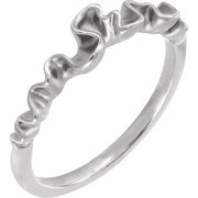 14K White Ribbon Stackable Ring