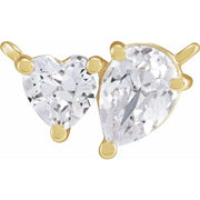 14K Yellow 1/2 CTW Lab-Grown Diamond Two-Stone Necklace Center