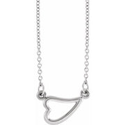 Sterling Silver Adjustable Heart 16-18' Necklace