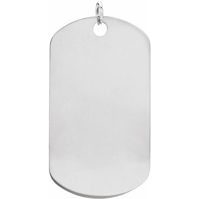Sterling Silver Engravable Dog Tag Pendant