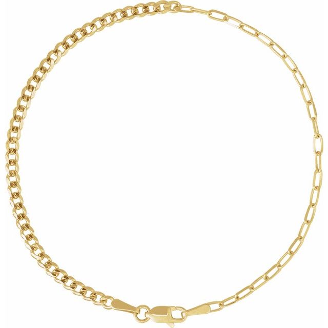 14K Yellow 2.7 mm Curb & Paperclip-Style 7' Chain