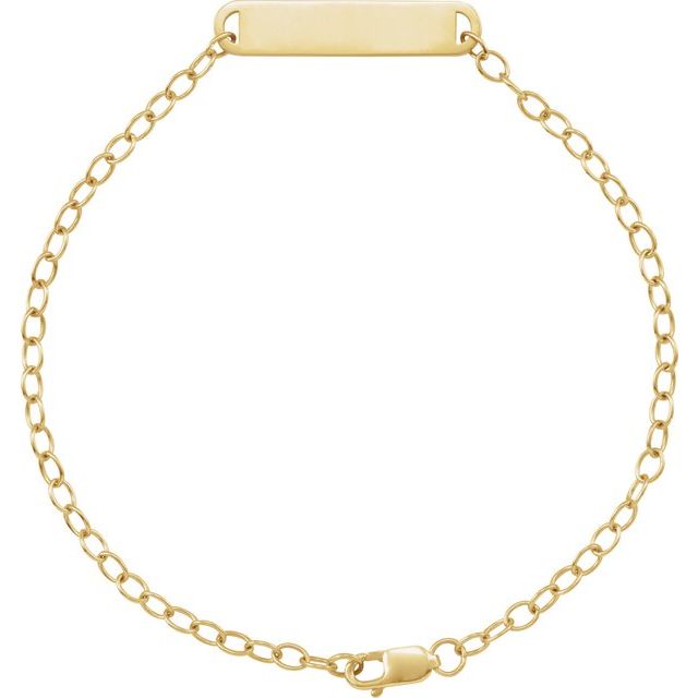 14K Yellow Engravable Bar 7' Bracelet