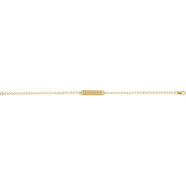 14K Yellow Engravable Bar 7' Bracelet