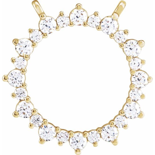 14K Yellow 1 CTW Lab-Grown Diamond Geometric Necklace Center