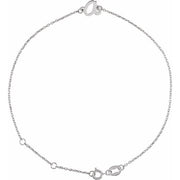 14K White Initial A 6 1/2-7 1/2' Bracelet