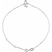 14K White Initial L 6 1/2-7 1/2' Bracelet