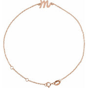 14K Rose Initial M 6 1/2-7 1/2' Bracelet
