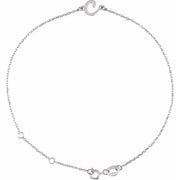 14K White Initial C 6 1/2-7 1/2' Bracelet