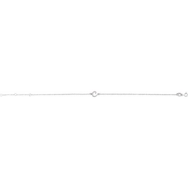 14K White Initial C 6 1/2-7 1/2' Bracelet