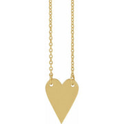 14K Yellow Engravable Heart 18' Necklace