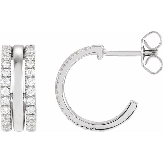 14K White 1/2 CTW Natural Diamond Earrings