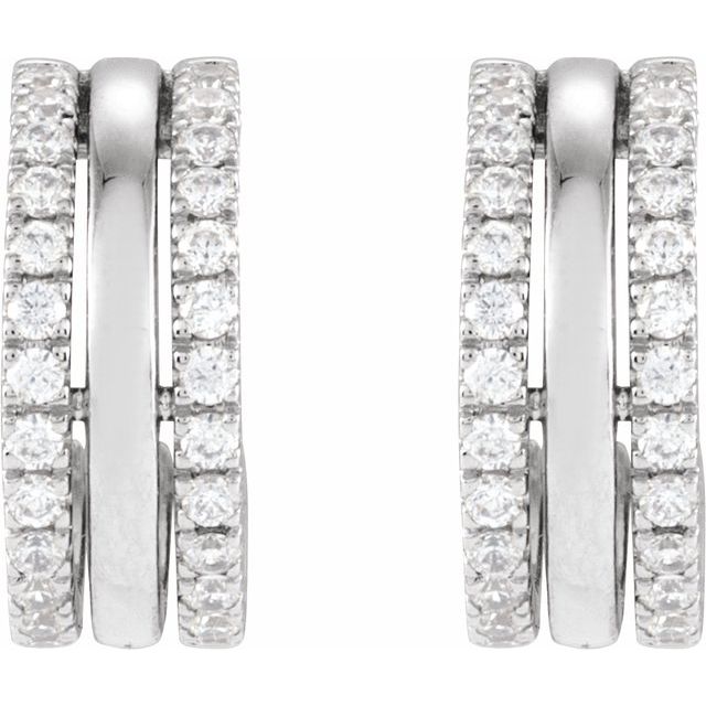 14K White 1/2 CTW Natural Diamond Earrings