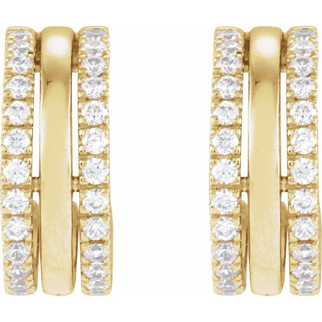 14K Yellow 1/2 CTW Natural Diamond Earrings