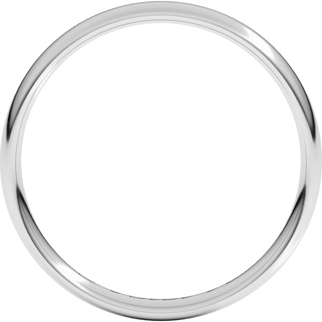 14K White 3.5 mm Comfort-Fit Lightweight European-Style Band Size 5.5