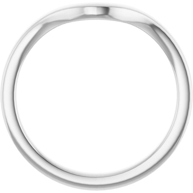 14K White Band for 9 x 7 mm Oval Ring