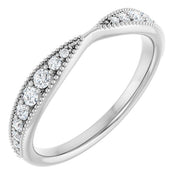 14k White 1/4 Ctw Natural Diamond Contour Band