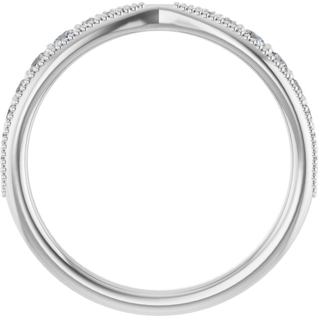 14k White 1/4 Ctw Natural Diamond Contour Band