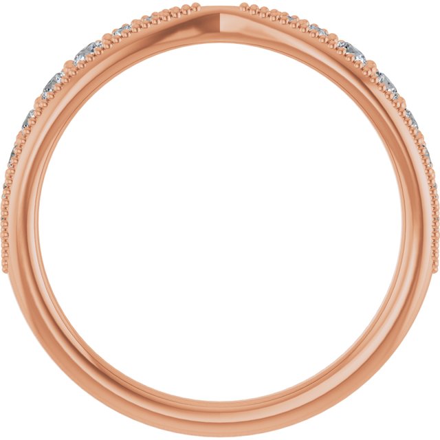 14k Rose 1/4 Ctw Natural Diamond Contour Band
