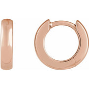 14K Rose Hinged 12 mm Hoop Earrings