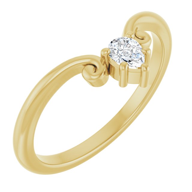 14K Yellow 1/6 CTW Natural Diamond Contour Band